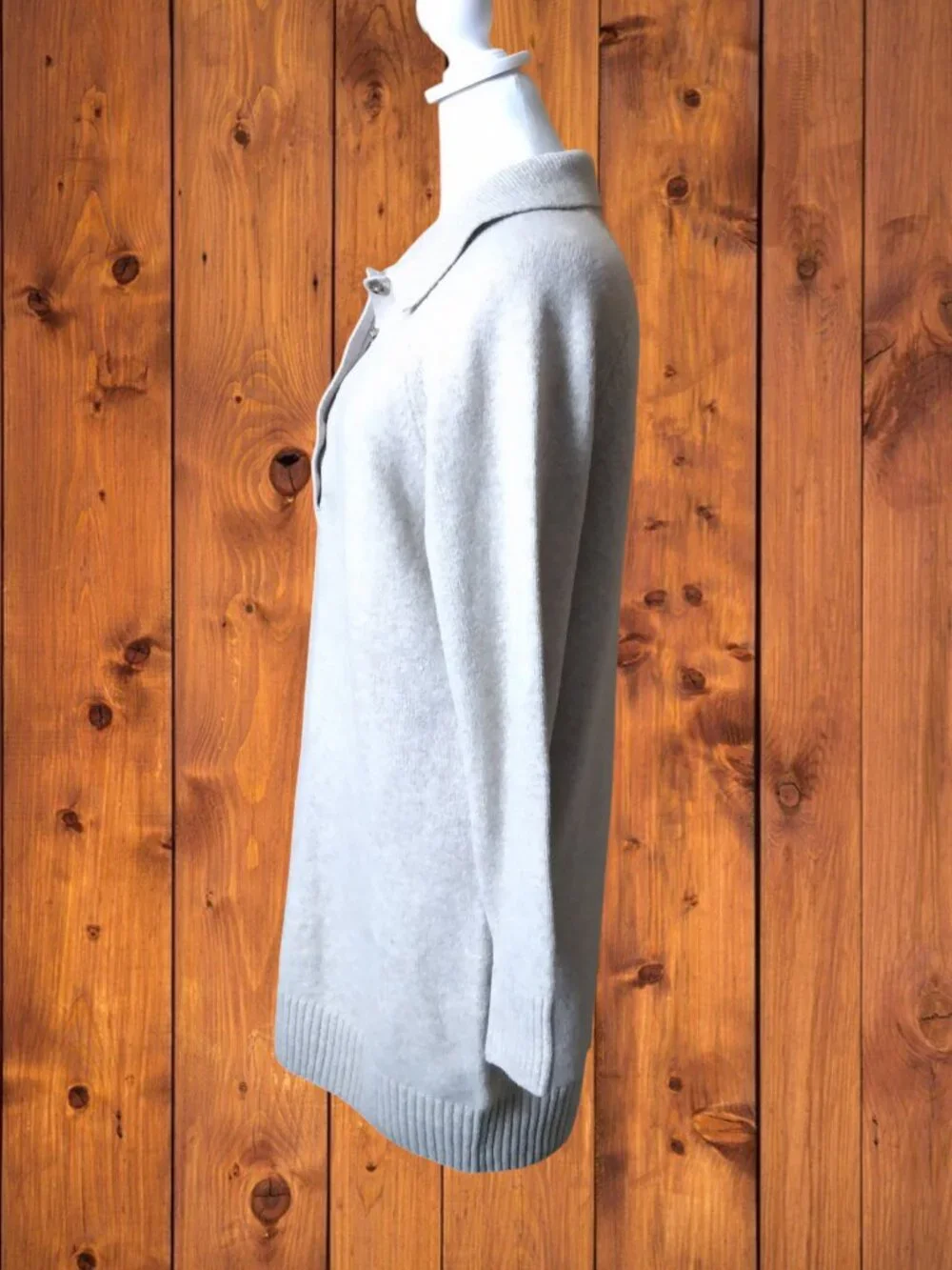 Gap CashSoft Polo Sweater Mini Dress Cobblestone Size Medium Long Sleeve Casual